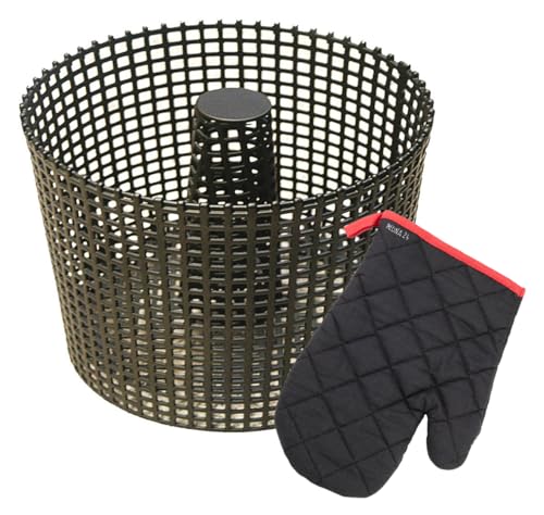 Melina24 Pelletkorb 24 cm rund Schwarz & Handschuh melina24