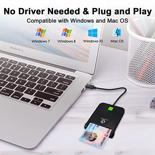 Zoweetek Cac Reader Usb C, Cac Card Reader Military, Dod Military Usb Common Access Cac, Compatible With Windows, Mac Os And Linux (Type C) #TOP1