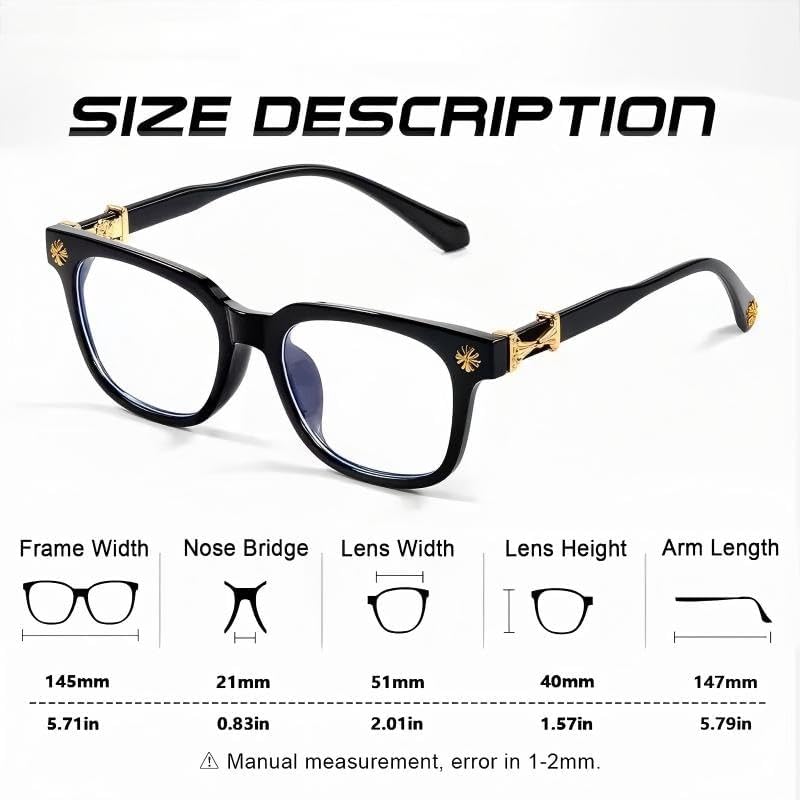 Classic Thick Square Frame Clear Lens Glasses for Women Men Non Prescription Eyeglasses