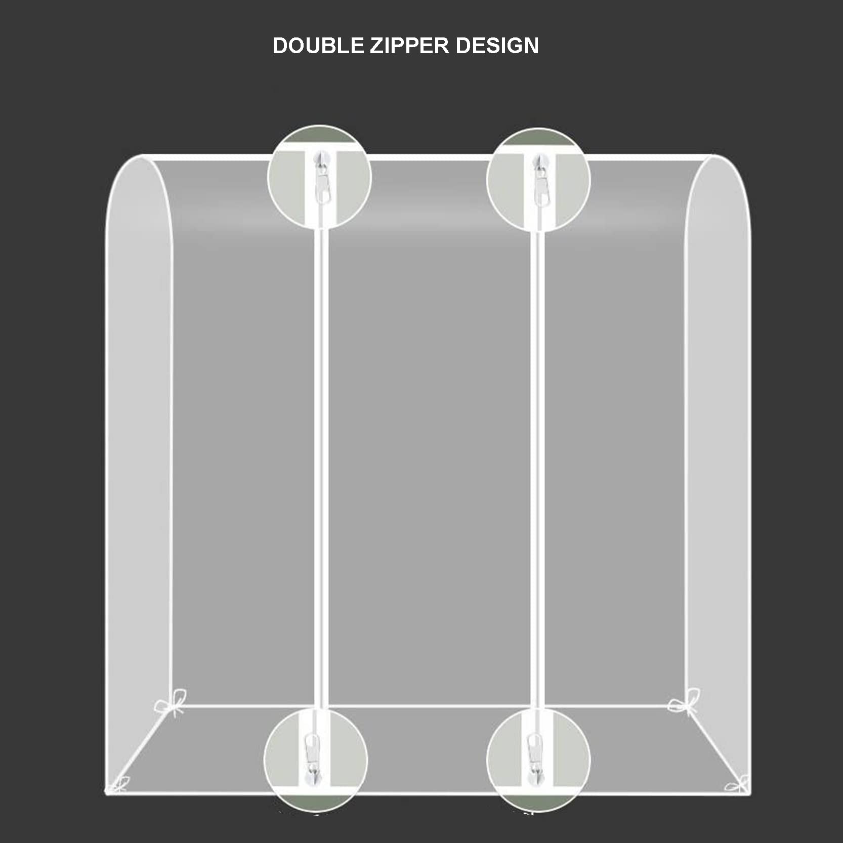 Funda para perchero de ropa, a prueba de polvo, transparente/translúcida, impermeable, bolsa colgante con cremallera duradera para organizador de almacenamiento de ropa, B-150 x 75 x 150
