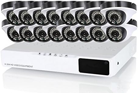 16CH CCTV 720P AHD DVR Enhanced HD System 16pcs CCTV Cameras 1.0 Megapixel IR Security Camera with 36 LEDs, No Hard Drive