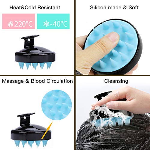 Ithyes Shampoo Bürste Silikon Kopfhaut Massager Haarbürste Nasstrockener Kamm Kopf Gummipflege verbessert die Durchblutung für Männer Frauen Haustiere - Image 4