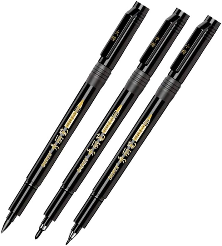 Baoke Calligraphy Pen Can Add Ink with Regular Script in Small,Medium,Big,Thin Characters,pack-12 Ink Pen,Black Color