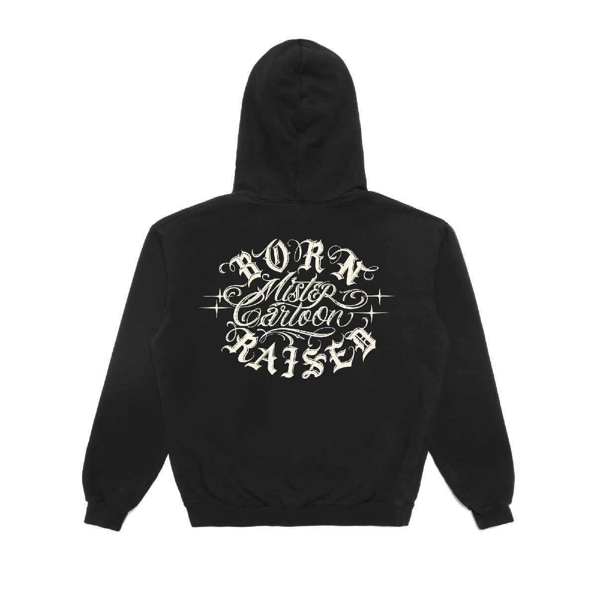 Mr Cartoon BORN RAISED MUERTA HOODIE BLK 