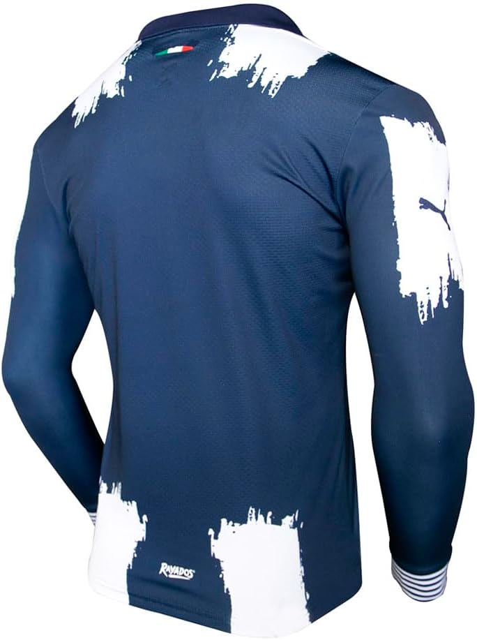 PUMA Mens C.F. Monterrey Edición Especial '25 Collared Long Sleeve Replica Jersey Soccer Cleats Breathable - Blue