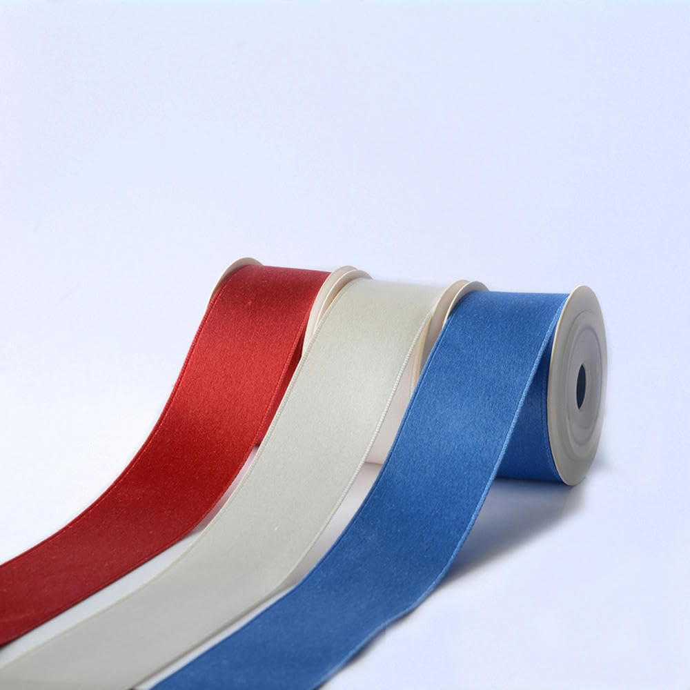 100% Seidenband, doppelseitiges Maulbeer-Satin-Seidenband, 50 mm x 3 m, Farbe 202, Weiß