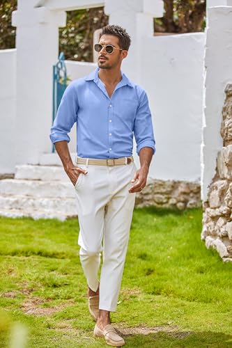 COOFANDY Men's Oxford Shirt Long Sleeve Casual Button Down Shirts Regular Fit Dress Shirts4