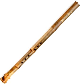 Left Handed Brown Vertical Bamboo Flute Traditional Chinese Musical Instrument Xiao no black line