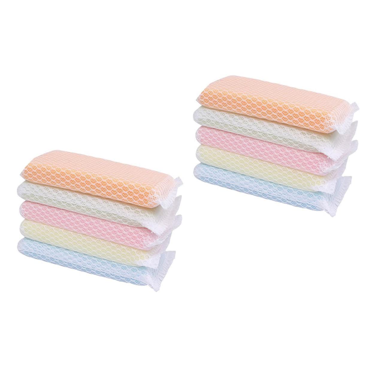 FOMIYES 10 Pack Kitchen Sponges Dish Washing Scrubbers Scouring Pad Sponge Scrubber Dish Cleaning Dishcloth Cleaning Pad Random
