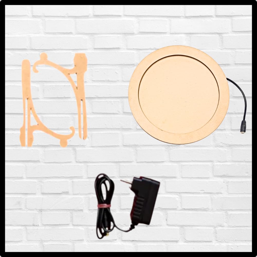 Wooden LED Light Base for DIY Moon Lamp & Creative Art Projects – Plug & Play Light Board with MDF Stand – Ideal for Painting, Resin Art, Dot Mandala, and Gifting – Available in 8", 12", 14", & 16"-picture-21