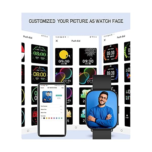 ELEXUS Smart Watch Fitness Tracker for Men Women,Heart Rate Activity Tracking Sport Smartwatches, Waterproof Pedometer Watches with Sleep Monitor Smartwatch Compatible iPhone and Android Phones