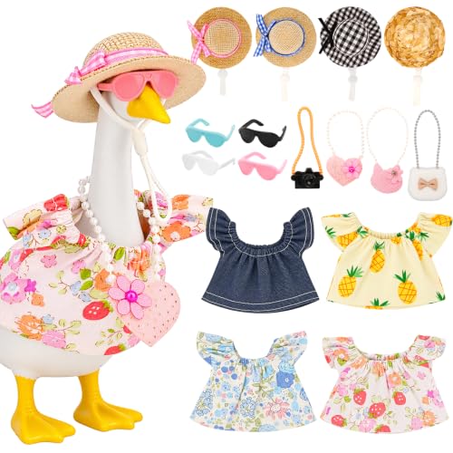 16 Pcs 7 Inch Desk Goose Outfit Fashion Shirt Hat Glasses Set（No Goose） - image 1