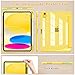 OKP Case for iPad 11-inch (A16) 2025, for 10.9'' iPad 10th Generation 2022, Slime Lightweight i Pad 11th/ 10 th Gen Protective Cover with Trifold Stand, Auto Wake/Sleep, Clear PC Back Shell, Yellow