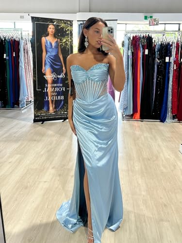 Sequin Prom Dresses for Women 2025 Corset Sparkly Formal Evening Dress Strapless Mermaid Evening Party Gowns ACE1804