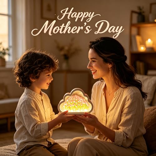 Image of LOGAZOO (20 Flower) Mothers Day Gifts for mom Tulip Lamp Night Light with Mirror, Assembled Artificial Flower Lamp Table Light Bedroom Decoration Gift for Women Girlfriend Sisters Desk Table Decor