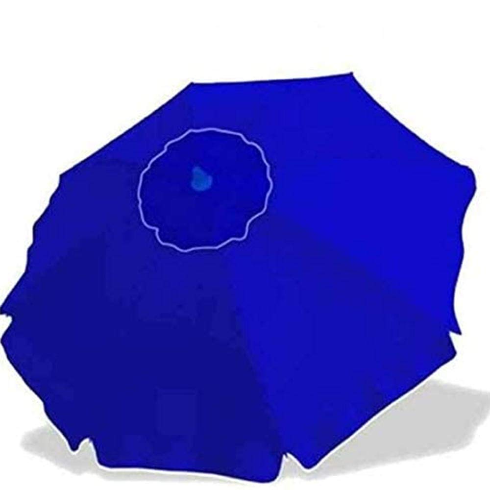 BAKAJI Parasol en aluminium de plage de mer ou de piscine, diamètre 200 cm avec articulation coupe-vent et sac en PVC pour le transport, poteau 32 mm, nouvelle couleur bleue couleur unie