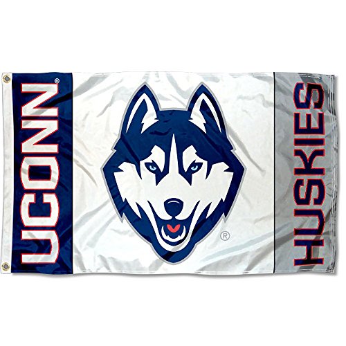 Uconn Large White 3X5 College Flag #TOP16