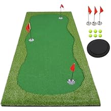 Golf Putting Green/Mat-Golf Training Mat- Professional Golf Practice Mat- Green Long Challenging Putter for Indoor/Outdoor