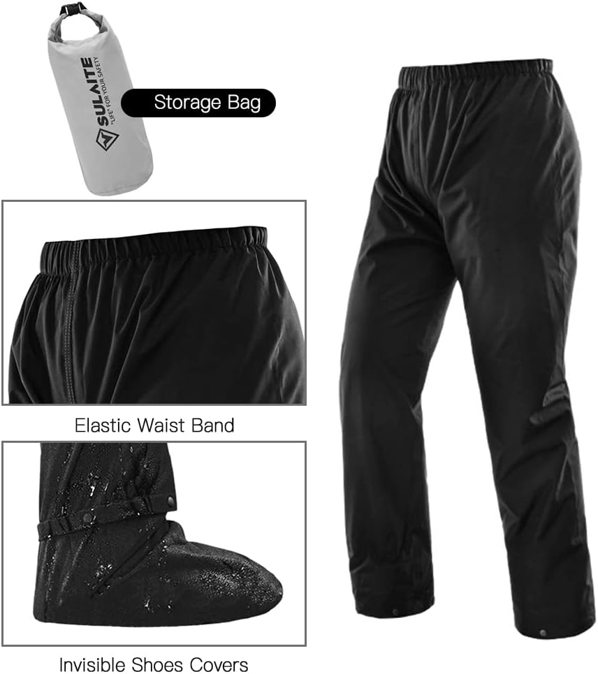 カッパ 上下 レインウェア セット 軽量 ストレッチ 完全防水 耐水透湿10000mm ムレない レインコート レインスーツ アウトドア メンズ  自転車 防災 雨合羽 雨具 大人用 男性 マウンテンパーカー ジャケット 通勤 通学 バイク 雪かき 台風 おしゃれ - 【S-style ギフト  ... 防水レインコートパンツセット 目に見えない靴カバー付き 防雨スーツ モーターサイクリング サイクリング 釣り キャンプ/955 (C