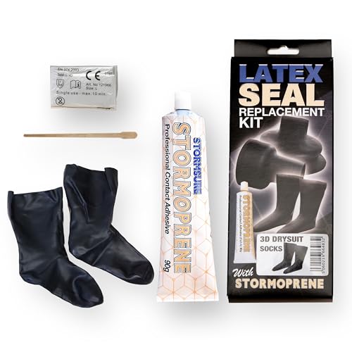 Kit di sostituzione della calza in lattice per muta stagna con adesivo a contatto di grado marino Stormoprene - Soluzione di riparazione impermeabile di livello professionale