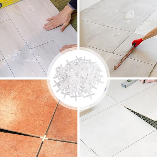 SYEYCW 500 Stück Weiß Fliesenkreuze, 3mm Kunststoff Fugenkreuze, Fliesen Abstandshalter, Fugenkreuz für Genaue Positionierung, Abstandhalter Fliesenfugen, Fliesenverlegehilfe, für Wand, Bodenfliesen