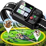 PRTRFLC GPS Wireless Dog Fence System,Invisible Electric Fence for Dogs,Adjustable Range 49-6561ft,3 Training Mode,Magnetic Charging,Waterproof,Pet Containment System for Outdoor Use (Matte)