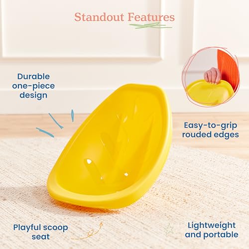Image of ECR4Kids Plastic Leaf Scoop Floor Rocker Seat, Classroom Furniture, Purple, 6-Piece