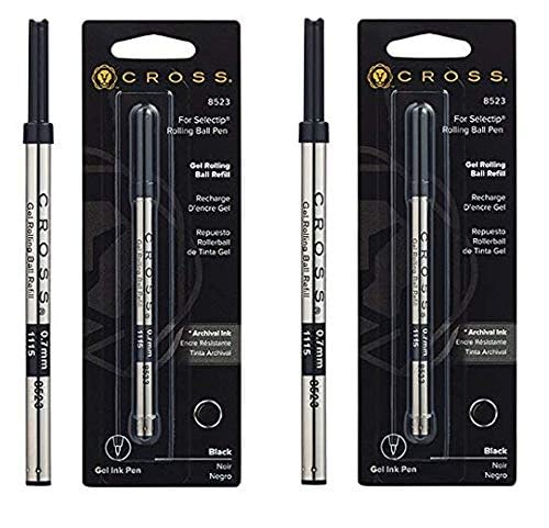 Cross Refill for Selectip Gel Roller Ball Pen Black, 1 per Card (8523) (Twо Pаck, Black) - Image 2
