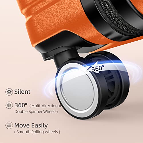 Beow Luggage Set Clearance Lightweight Suitcases With Wheels Abs Durable Travel 3 Piece Set With Tsa Lock20/24/28(Orange) #TOP3