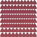 AUSTOR 100 Pieces Triangle Sanding Pads Triangular Sandpaper Sanding Sheets Fit for 3-1/8 Inch Oscillating Multi Tool Hook and Loop Assorted 40/60/80/120/180/240/320/400/600/800/1000 Grits, No Holes