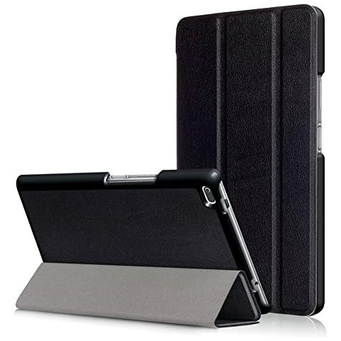Kepuch Custer Case for Lenovo Tab 4 8 TB-8504F TB-8504N,Ultra-Thin PU-Leather Hard Shell Cover for Lenovo Tab 4 8 TB-8504F TB-8504N - Black Cover