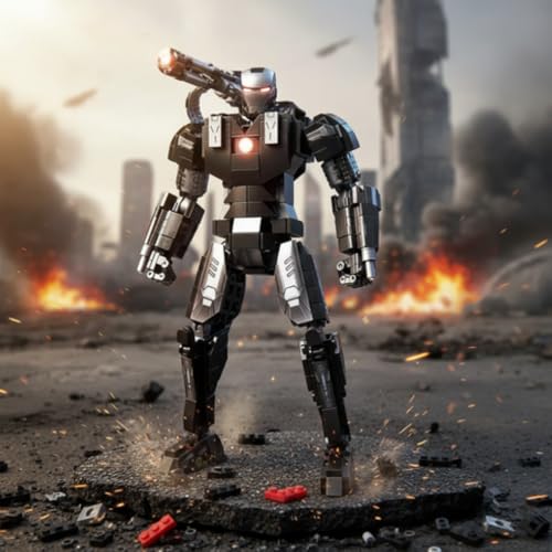 Image of Marrvel Avangers Irronman Toys Building Block Set - 585 Bricks, Irronman & Toni Starc Minifigures, Movable Arms, Light-Up Chest & Arm