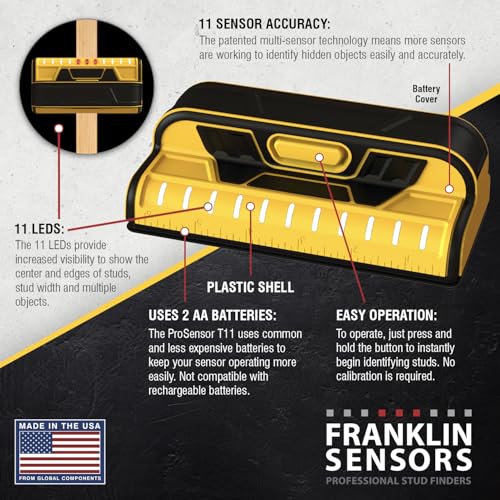 image for Franklin Sensors ProSensor T11/X1100 Stud Finder with 11-Sensors, Wood