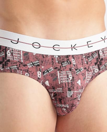 Image of Jockey |Style NY01|Men's Super Combed Cotton Elastane Stretch Printed Brief with Ultrasoft Waistband