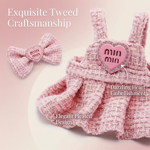 Clothes for 17cm Dolls, Luxury Chic Style Set High-End Fashion Outfit with Premium Dolls Accessories for Play & Display (Pink) — view 5