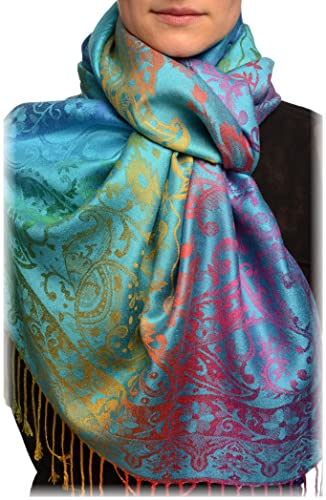 Écharpe pashmina bleu dodger LissKiss contre le froid avec style