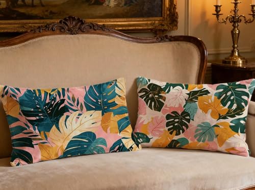 Housse de coussin velours 60x80cm lot de 2 taie oreiller lit - 2