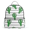 Orediy Gestreepte Cactus Rugzakken Schoolboek Tas Casual Reizen Dagrugzak voor Jongens Meisjes