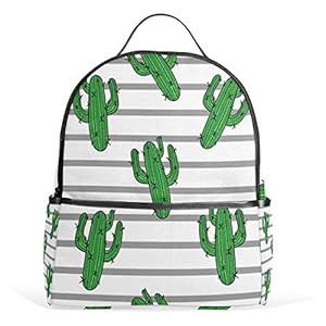 Orediy Gestreepte Cactus Rugzakken Schoolboek Tas Casual Reizen Dagrugzak voor Jongens Meisjes