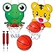 Canasta Baloncesto Infantil 2 Pcs Dibujos Animados de Interior en la Sala de Canasta Baloncesto Tablero para Niños para Escritorio Office Dormitorio Baño for Boys Girls (Incluyendo Inflador y Pelota)