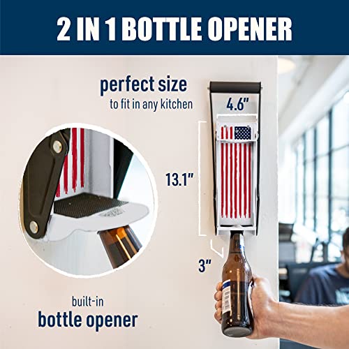 Mckay 16 Oz. Metal Can Crusher, Heavy-Duty Wall-Mounted Smasher For Aluminum Seltzer, Soda, Beer Cans And Bottles For Recycling - American Flag #TOP2