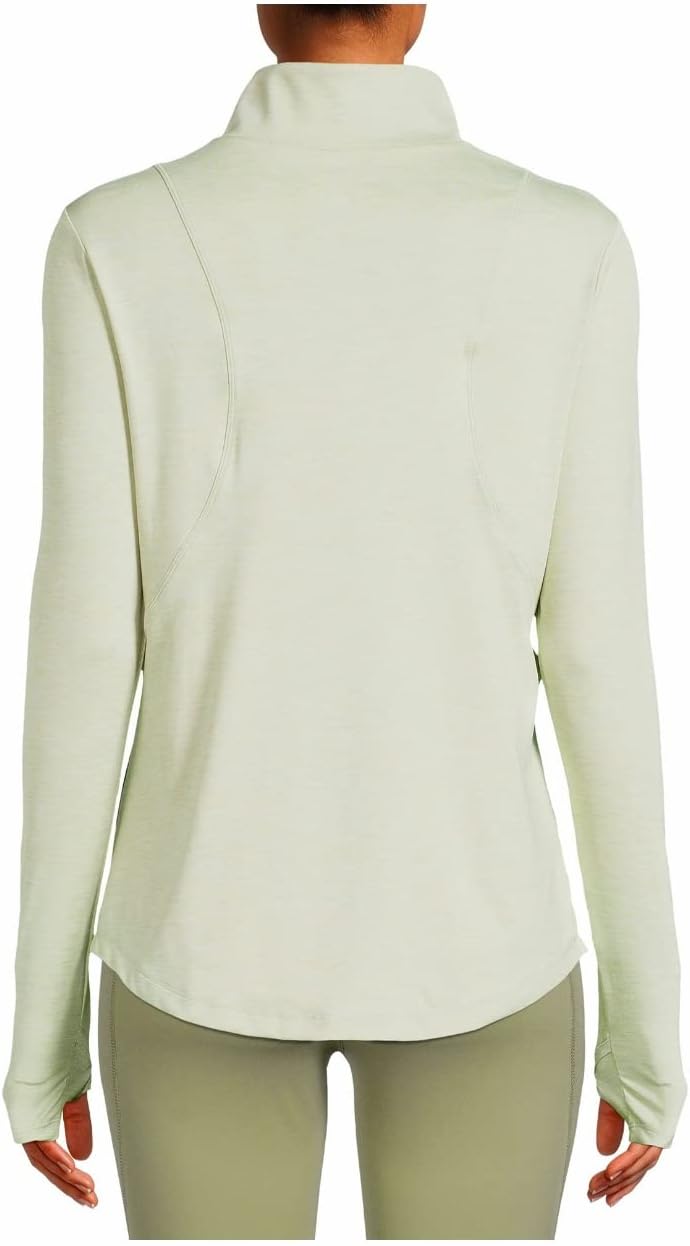 Women's Active Textured 1/4 Zip Pullover (Green Dot, S 4-6) - Image 3