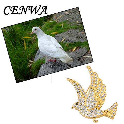 Image of CENWA Dove Rhinestone Brooch Pin Sorority Jewelry Gift for Finer Women