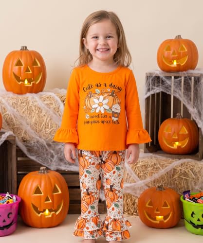 Image of Unique Baby 2 Piece Girls Double Ruffle Leggings and Long Sleeve Shirt Clothes Set Kid and Toddler Girl Outfit