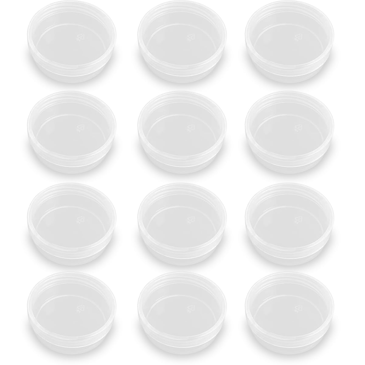 12 Pack 1.69 oz Clear Storage Box Round Organizer (2.64 x 1.02 inch) with Lid for Earplugs Tiny Bead Dices and Other Craft Accessories