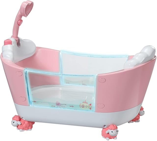 Baby Annabell Let's Play Bathtime Tub 43cm - Under-the-Sea Pattern & Special Water Effect - Lights Up - Easy for Small Hands, Creative Play Promotes Empathy & Social Skills, For Toddlers 3 Years & Up