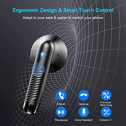 Wireless Earbuds, Bluetooth 5.3 Headphones HI-FI Stereo, Wireless Earphones 35H Playtime Type-C Fast Charging, In Ear Headphones with CVC 8.0 Noise Reduction, IP7 Waterproof, Touch Control, Tiny Size