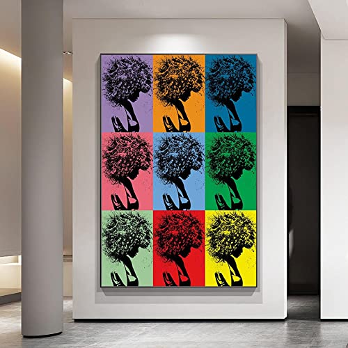 Toile de salon moderne avec portrait de fille coloré 40x60cm