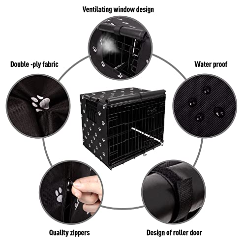 Pet Prime Capa de gaiola para cães 107 cm para caixa de arame 600D tecido Oxford interno/externo dur