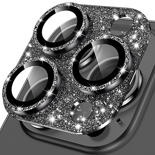 YWXTW for iPhone 13 Pro/iPhone 13 Pro Max Camera Lens Protector, [4TH Gen New Bling Design] Glitter Shiny Diamond Metal Ring Tempered Glass Back Camera Screen Protector Lens Cover
